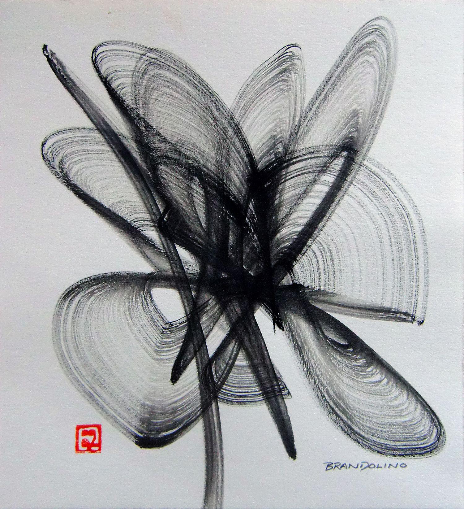 Ray Brandolino Abstract Drawing - Brush Dance Series No. 21, Drawing, Pen & Ink on Paper