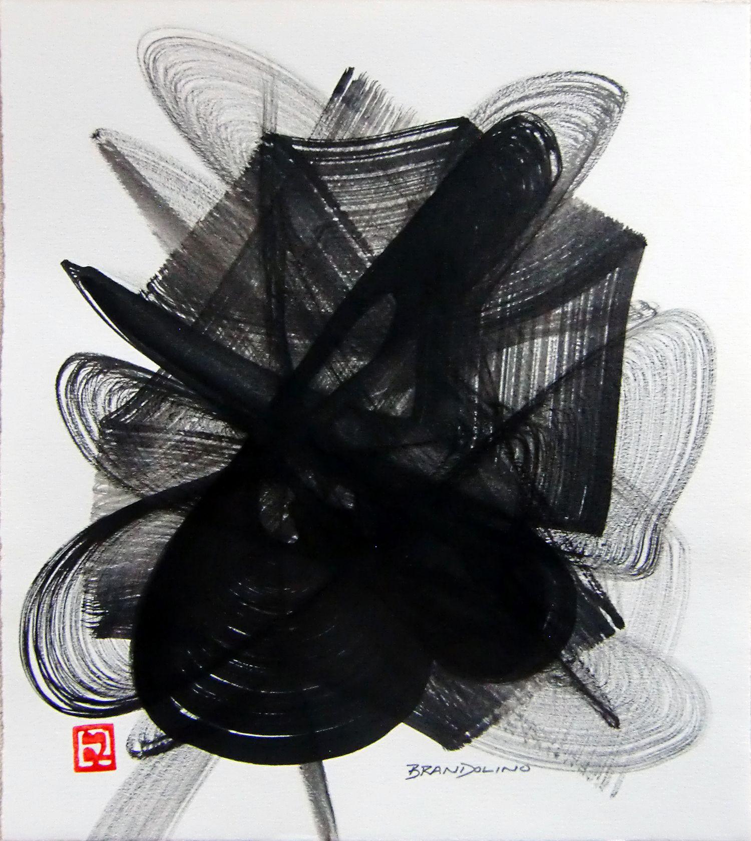 Ray Brandolino Abstract Drawing - Brush Dance Series No. 09, Drawing, Pen & Ink on Paper