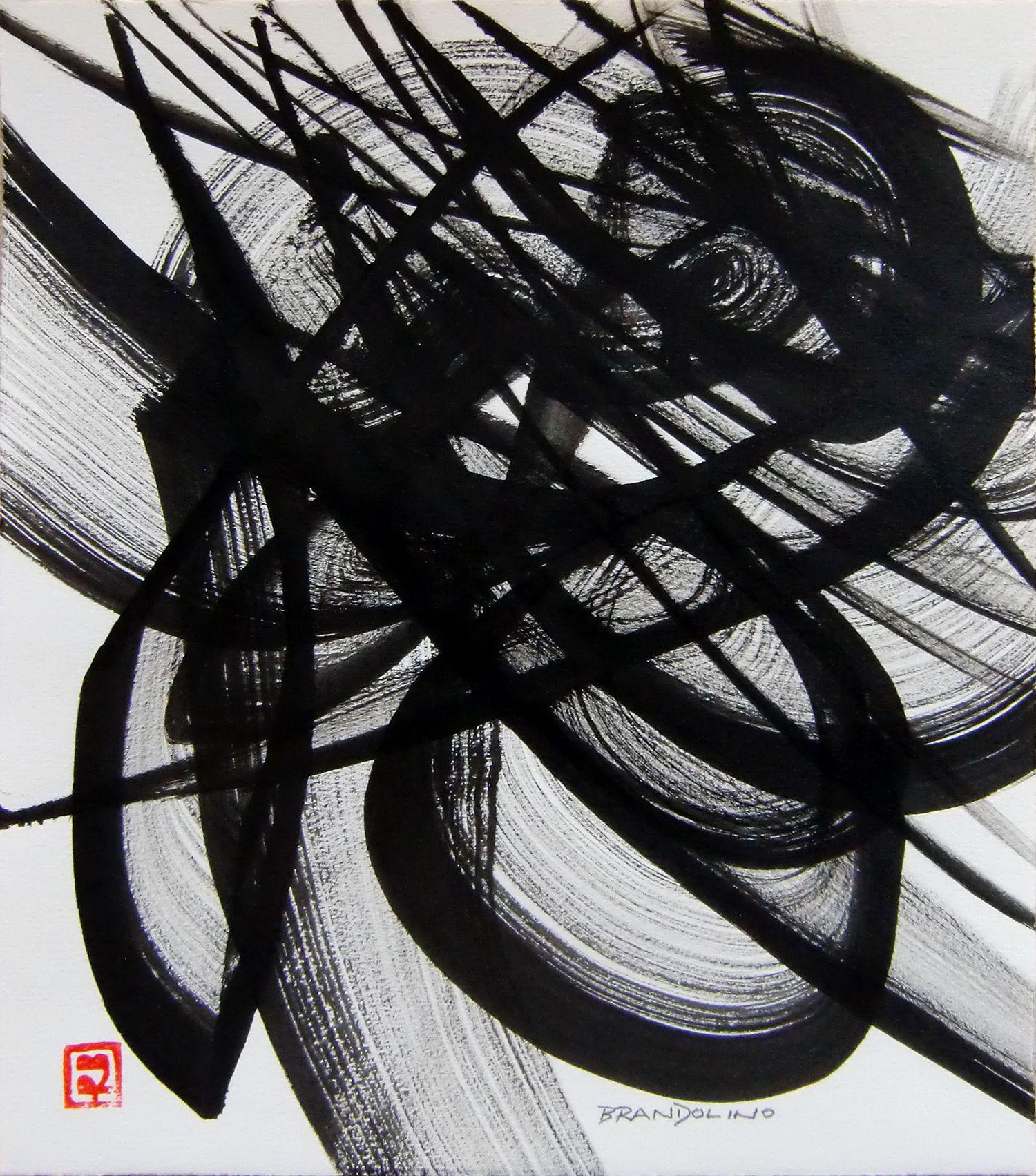 Ray Brandolino Abstract Drawing - Brush Dance Series No. 07, Drawing, Pen & Ink on Paper