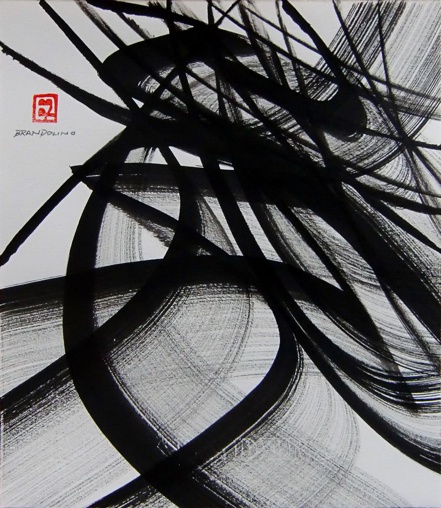 Ray Brandolino Abstract Drawing - Brush Dance Series No. 06, Drawing, Pen & Ink on Paper