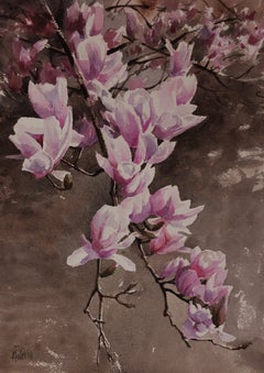 Magnolia_01, Gemälde, Aquarell auf Aquarellpapier