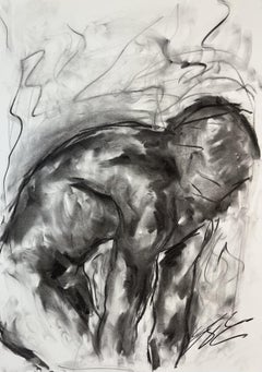 Run, Drawing, Charcoal on Paper