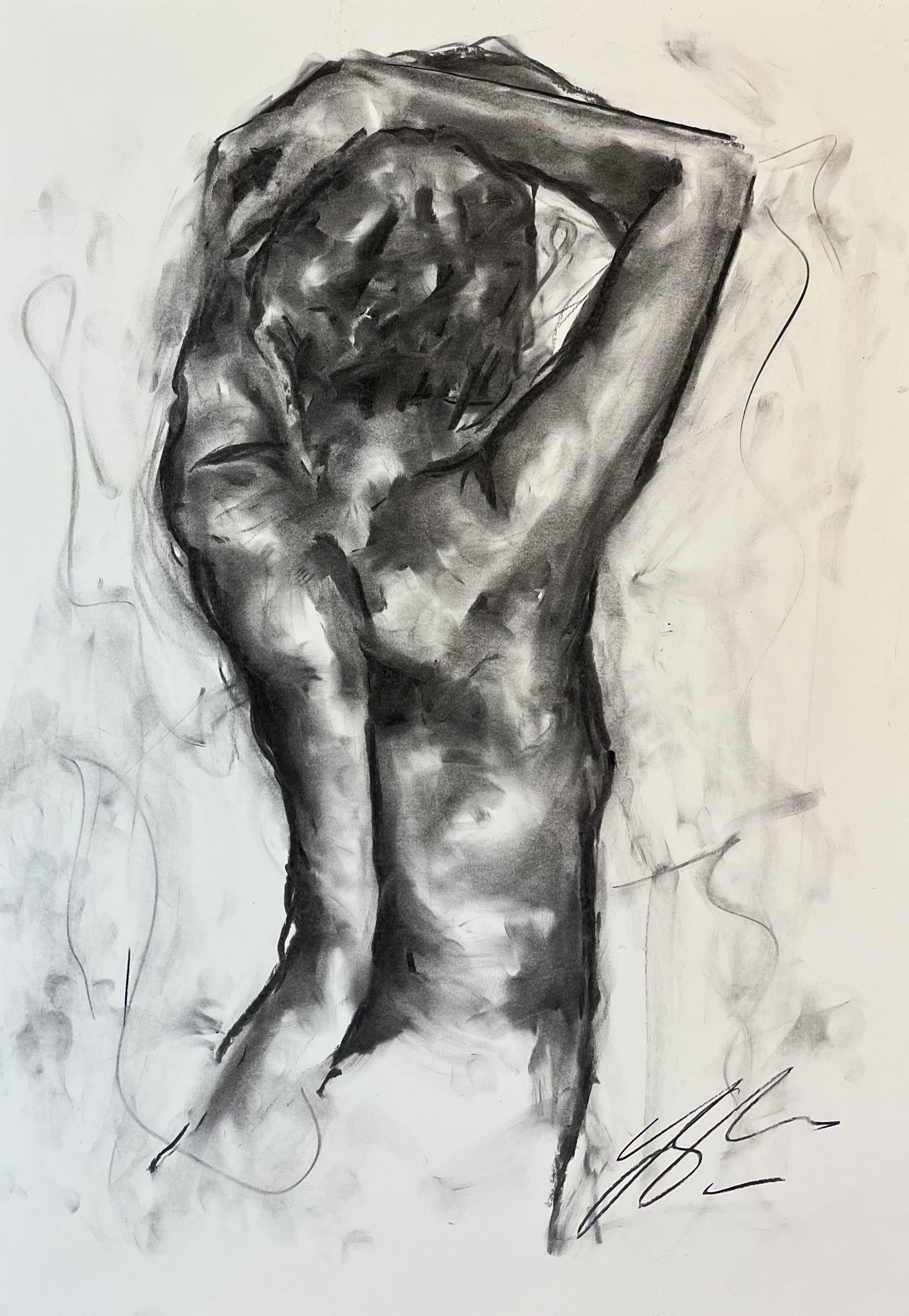 Real You, Drawing, Charcoal on Paper - Art by James Shipton