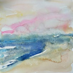 Aquarelle de la mer d'été I, peinture, aquarelle sur papier