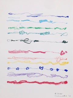 Lines, Drawing, Pastels on Watercolor Paper