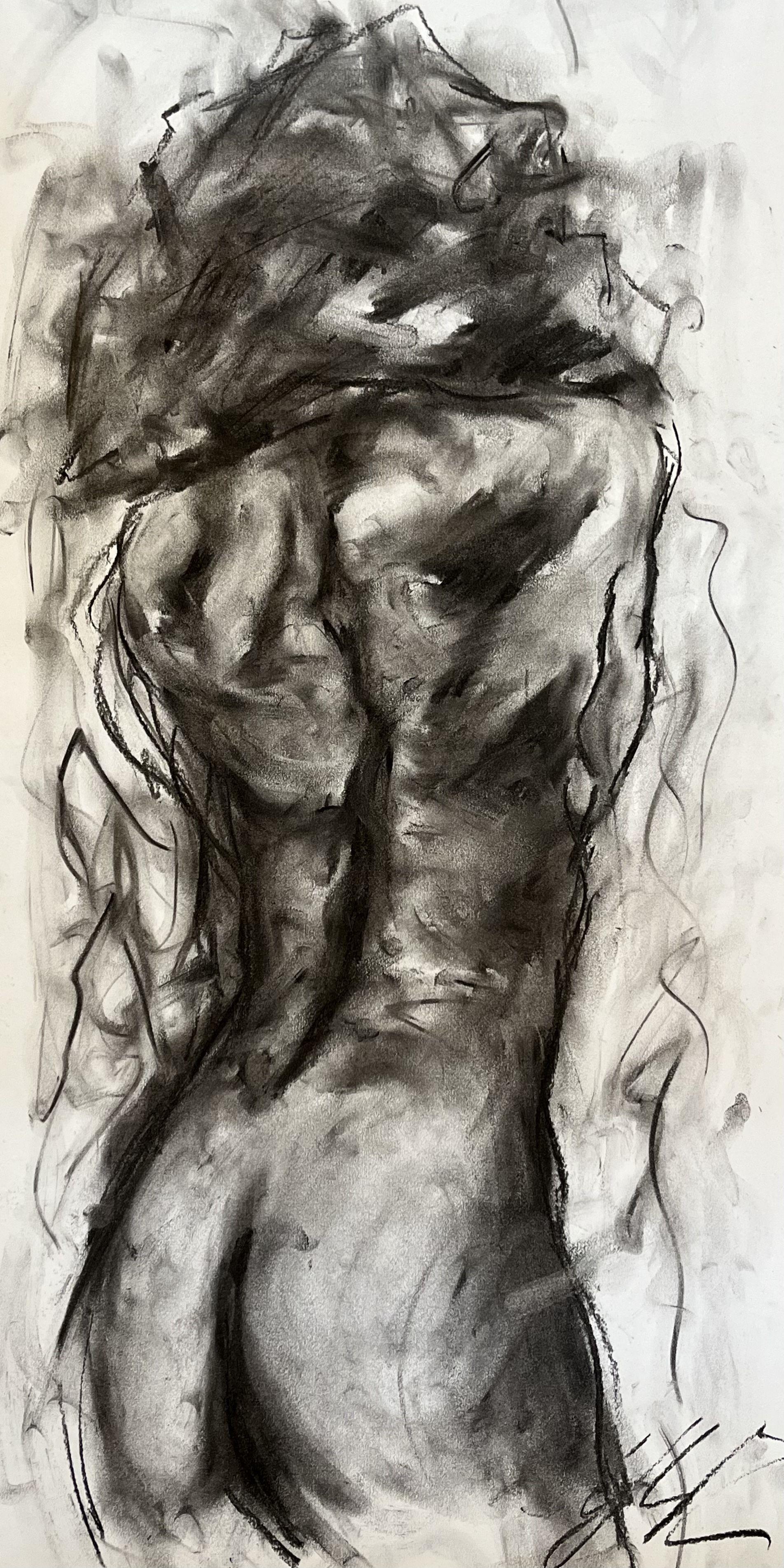 Concern, Drawing, Charcoal on Paper - Art by James Shipton