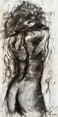 Concern, Drawing, Charcoal on Paper