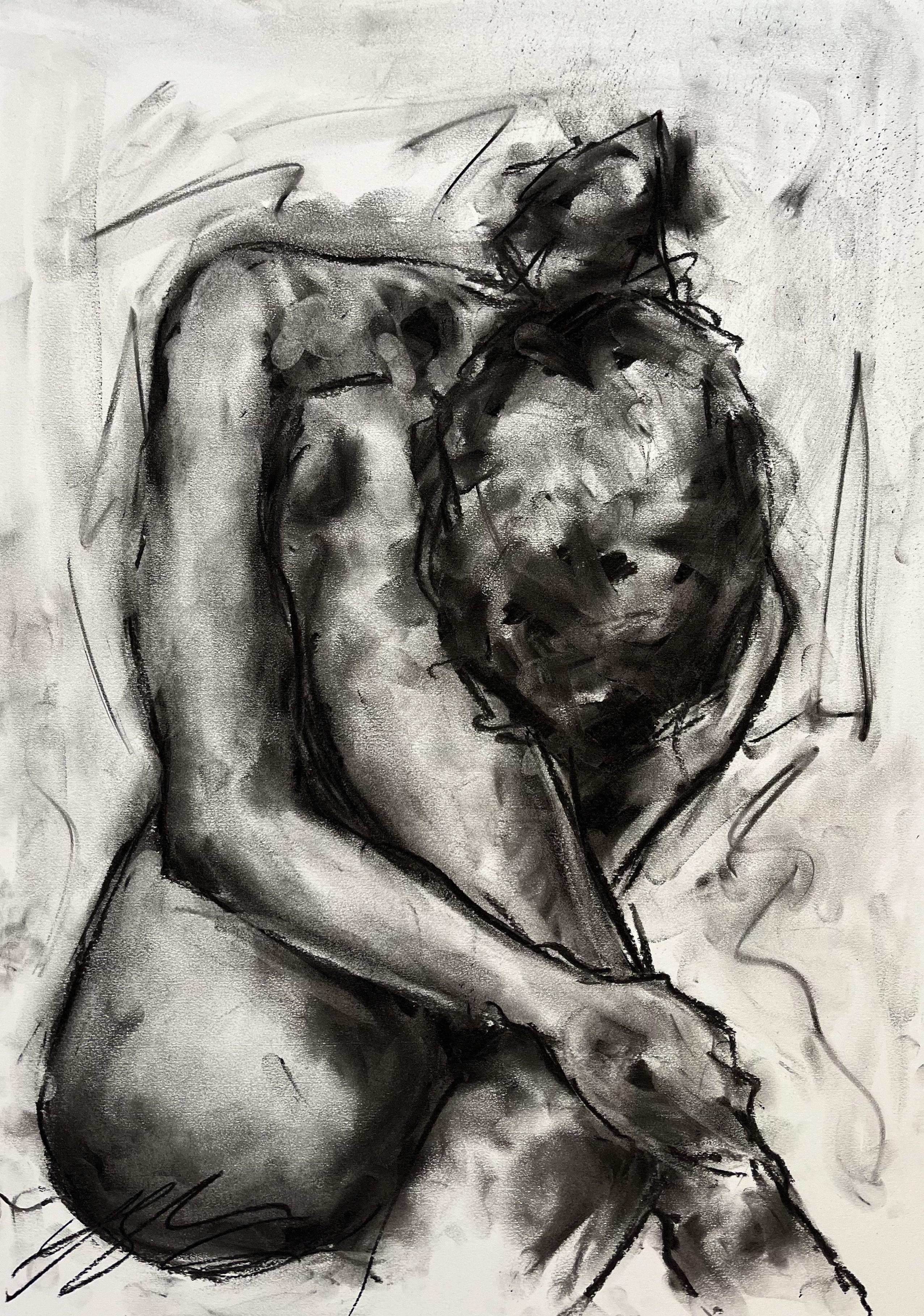 Reactions, Drawing, Charcoal on Paper - Art by James Shipton