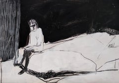 lone in the bedroom (Alone in the bedroom), dessin, crayon/crayon couleur sur papier