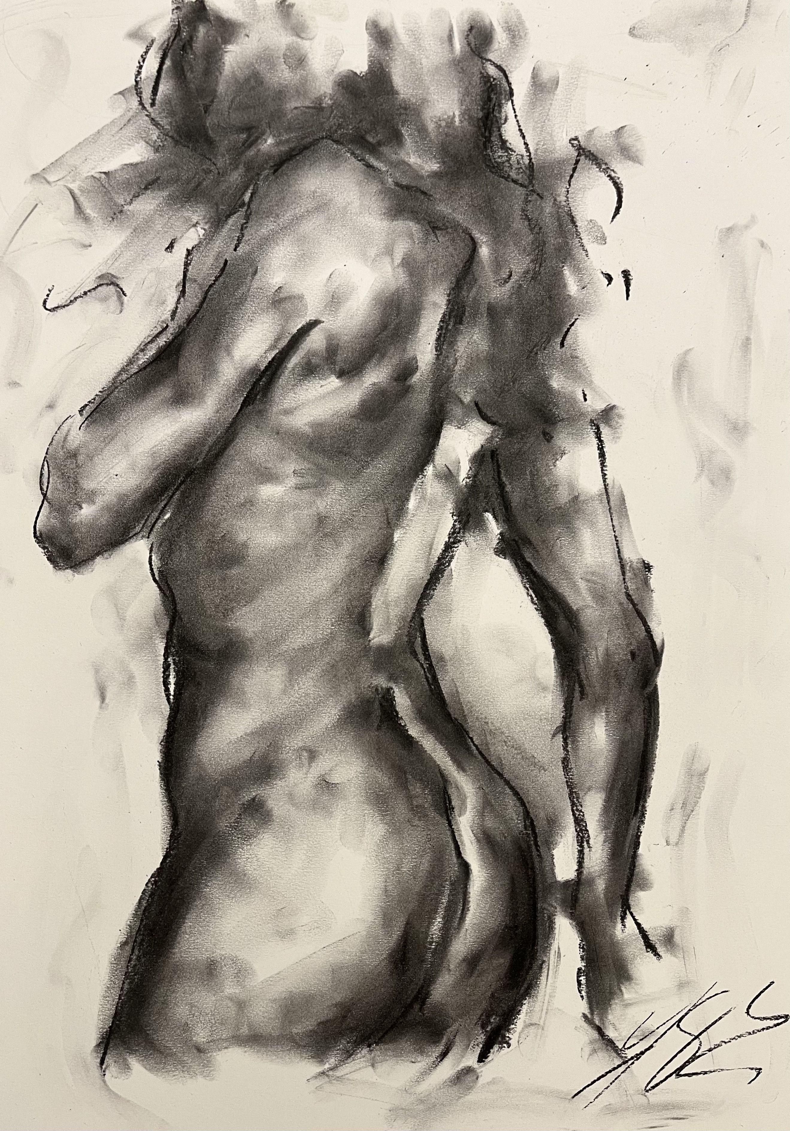 Life, Drawing, Charcoal on Paper - Art by James Shipton
