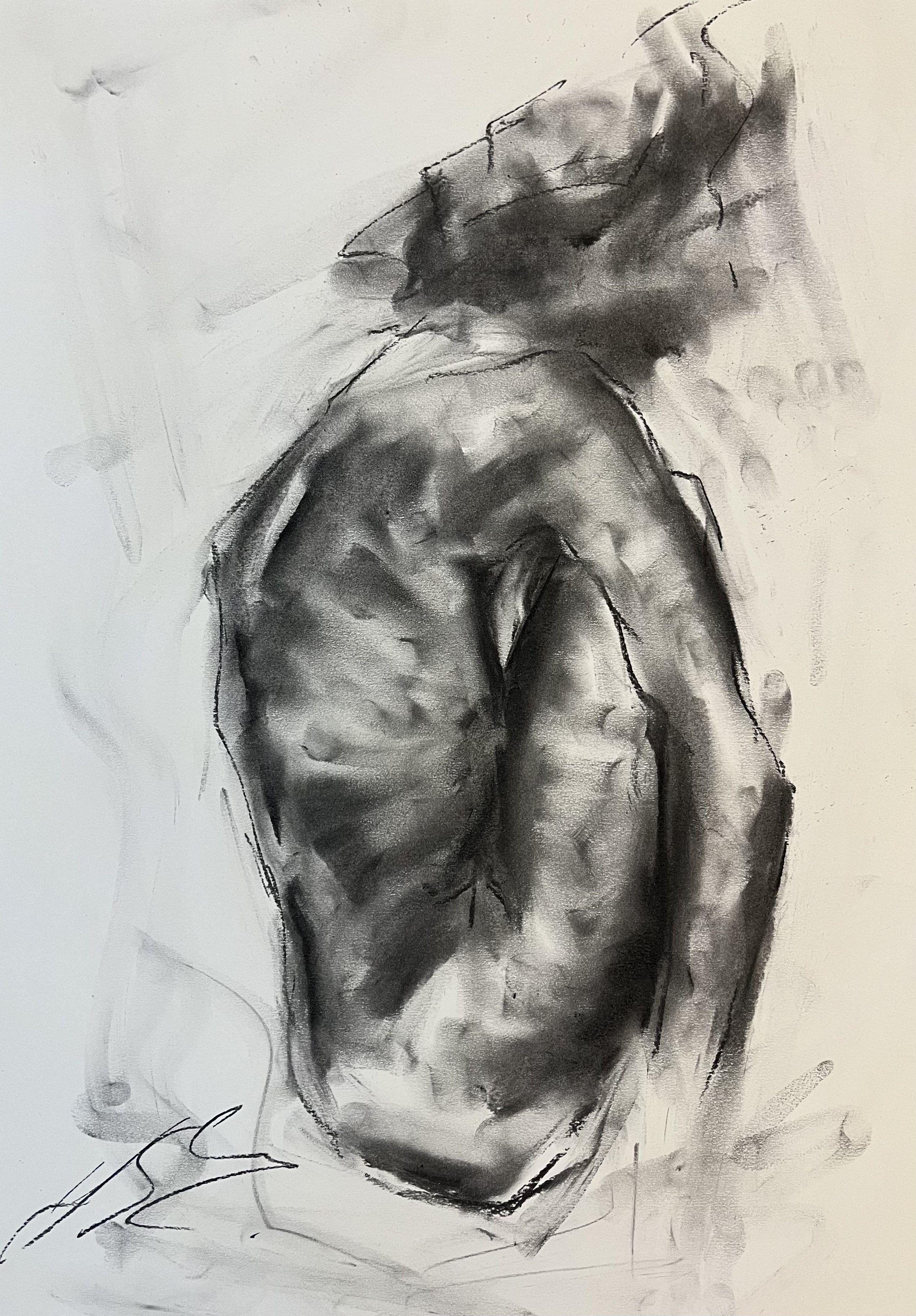 Fall Apart, Drawing, Charcoal on Paper - Art by James Shipton