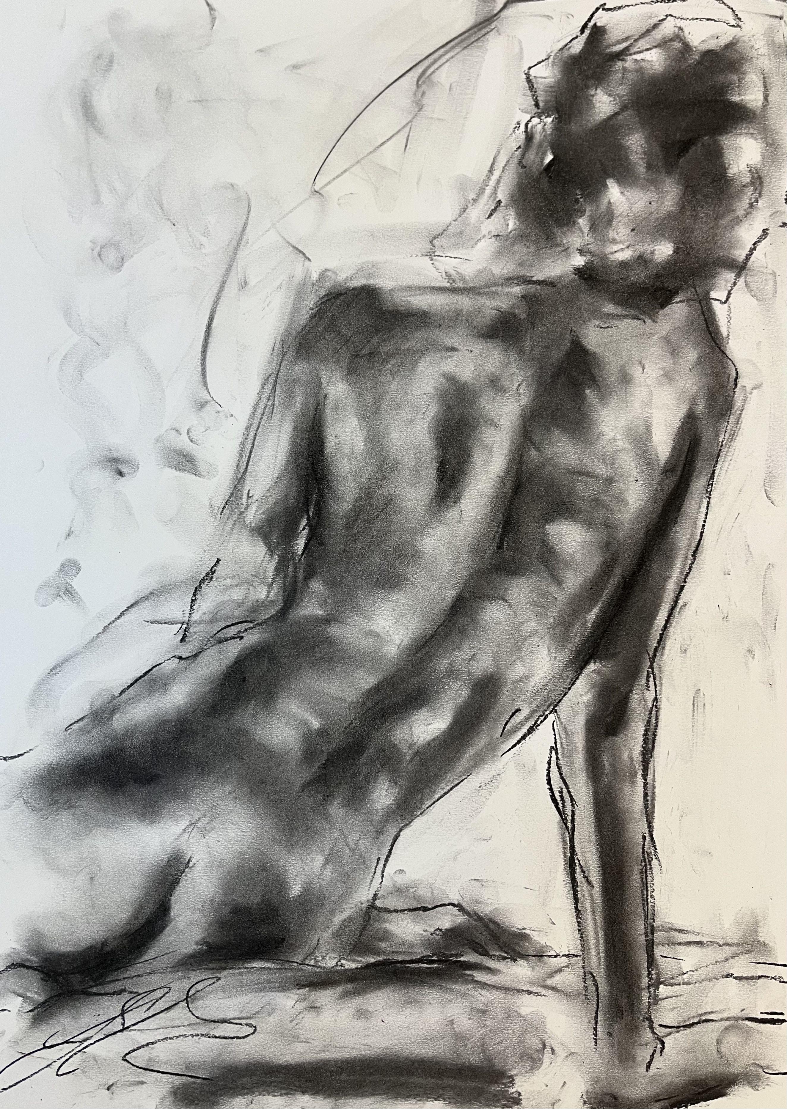 Ask, Drawing, Charcoal on Paper - Art by James Shipton