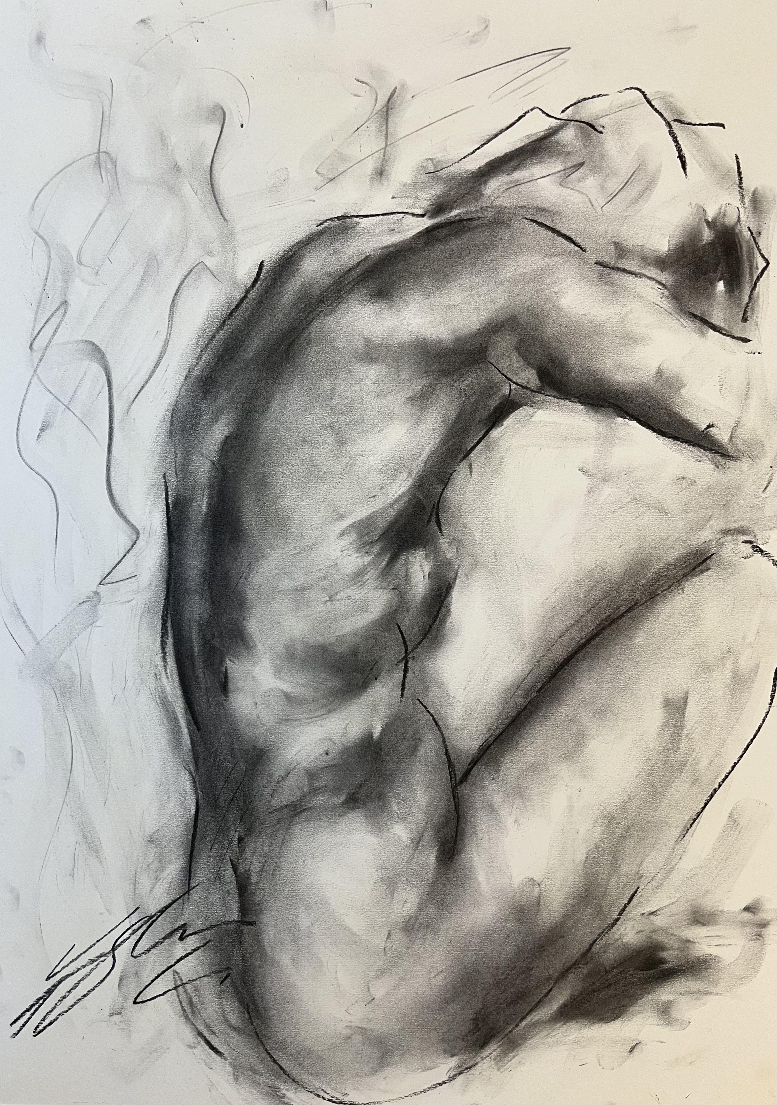 Bewildered, Drawing, Charcoal on Paper - Art by James Shipton