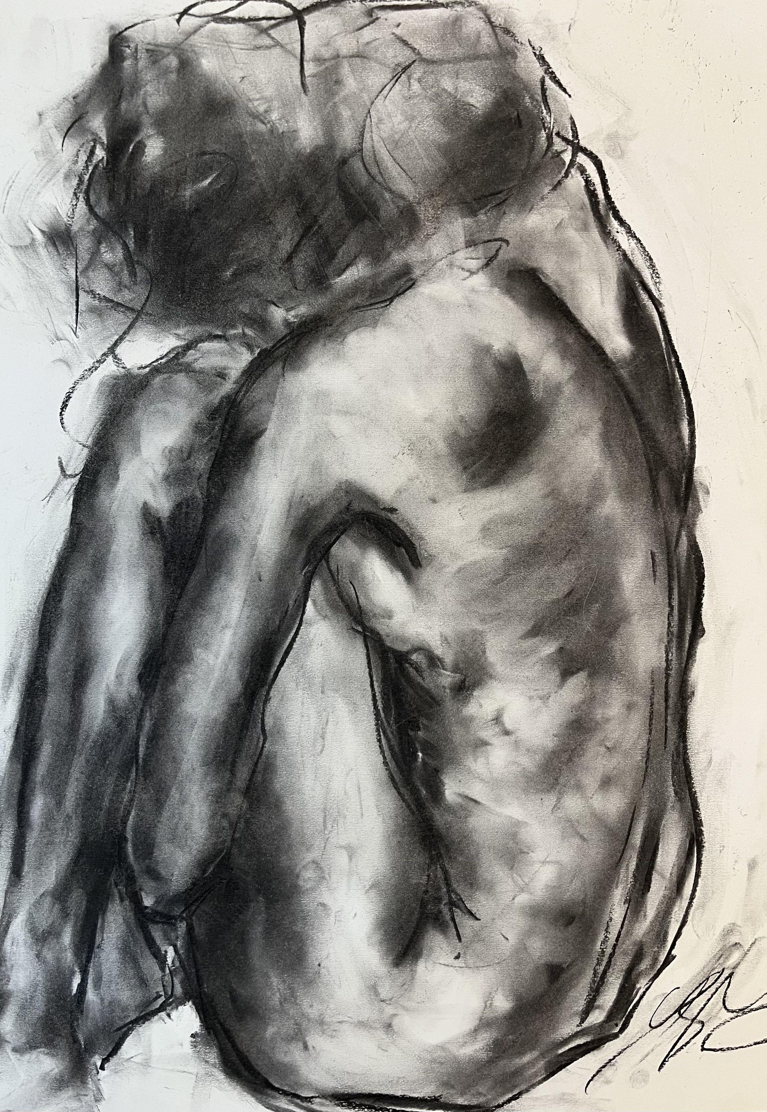 Calling, Drawing, Charcoal on Paper - Art by James Shipton