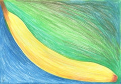 Bananenzeichnung, Zeichnung, Bleistift/Farbstift auf Papier