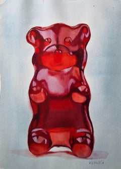 Red Gummy Bear, Painting, Watercolor on Paper