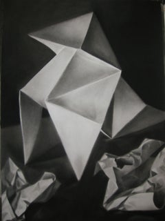 Used Pajarita, Drawing, Charcoal on Paper