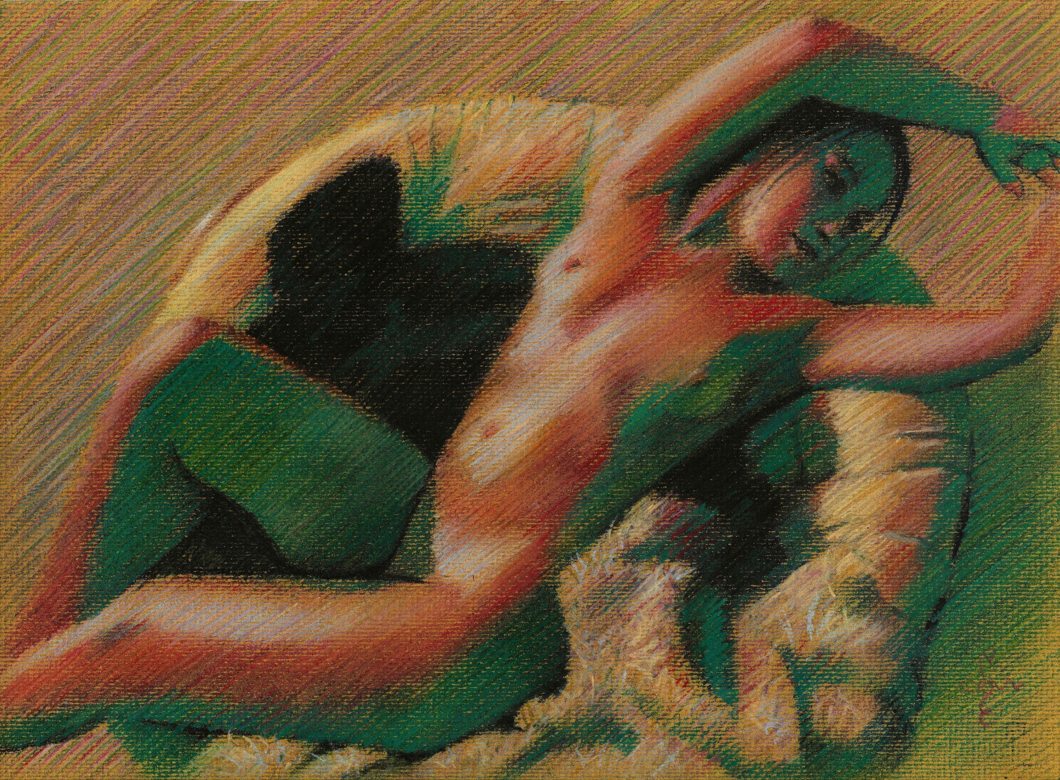 Risque â€“ 24-03-22, Drawing, Pastels on Paper - Art by Corne Akkers