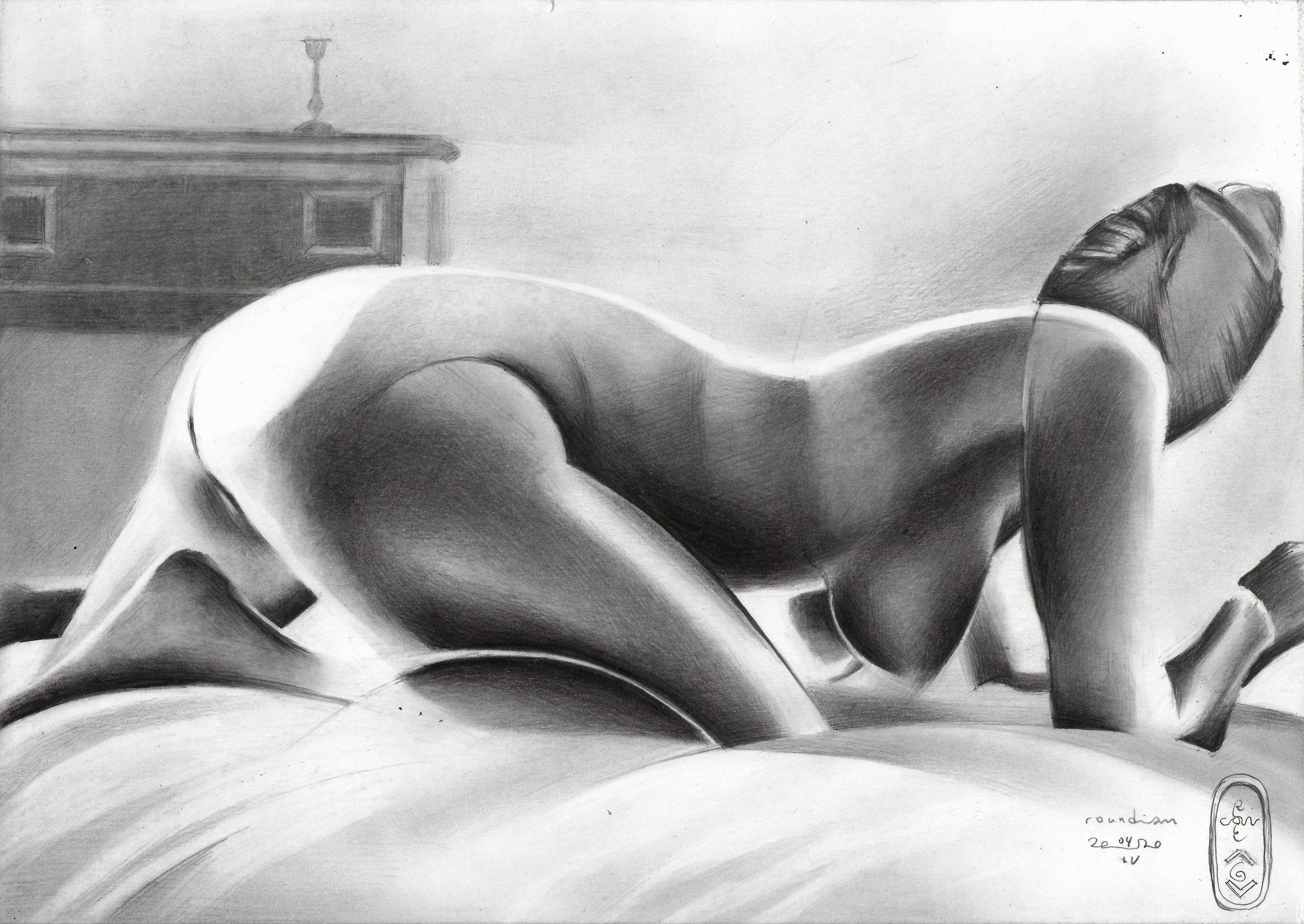 Roundism â€“ 04-04-20, Drawing, Pencil/Colored Pencil on Paper