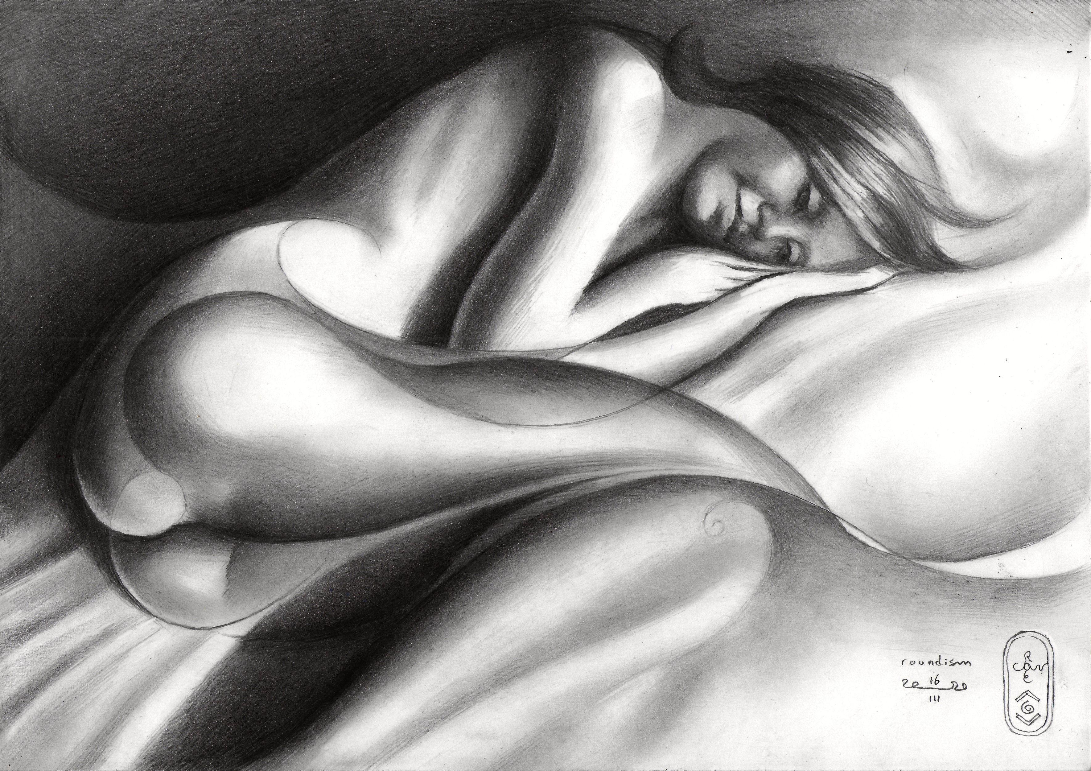 Roundism - 16-03-20, Disegno, Matita/Matita colorata su carta - Art di Corne Akkers