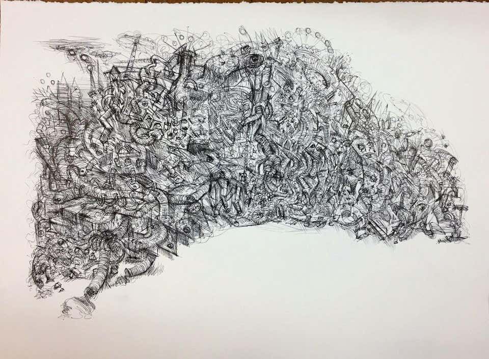 Direct Ink Line Drawings Pen And Ink Line Drawing - 343 For Sale on 1stDibs | line art pen