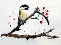 Chickadee, peinture, aquarelle sur papier aquarelle