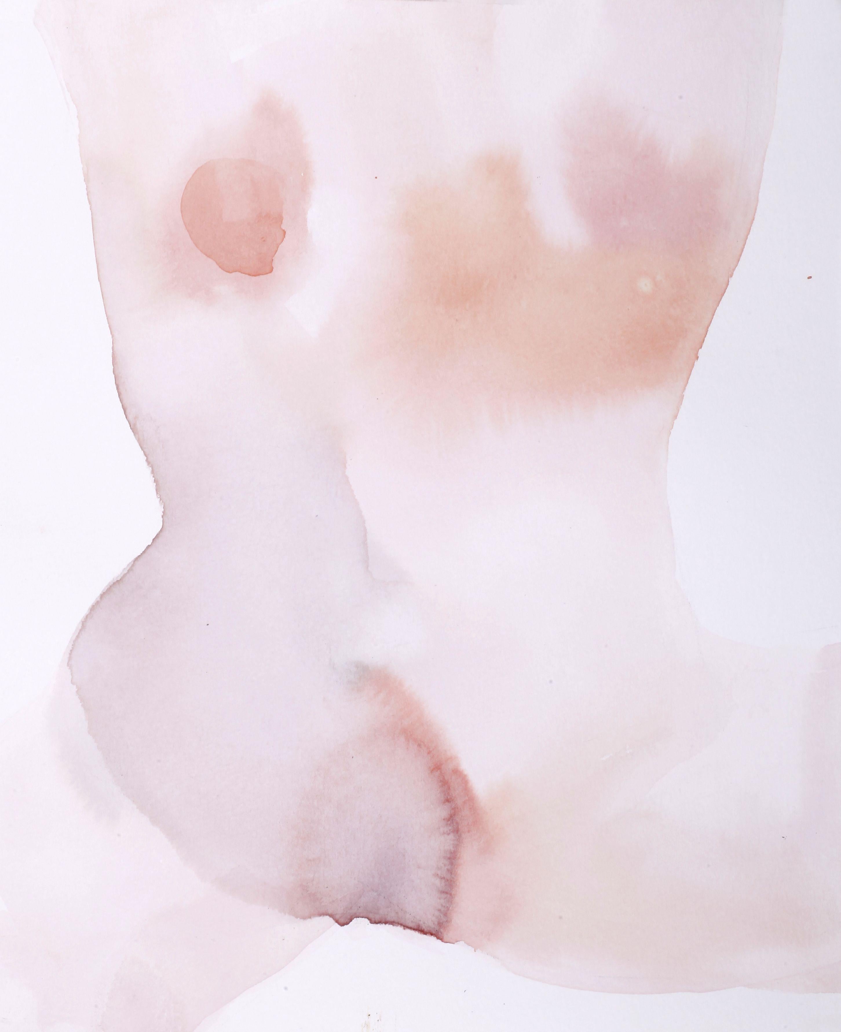 Camélia, peinture, aquarelle sur papier - Art de Maria Iciak