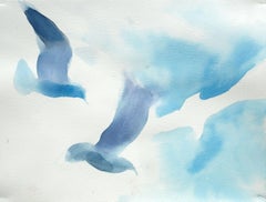 Uccelli XLII, Pittura, Acquerello su carta acquerellata