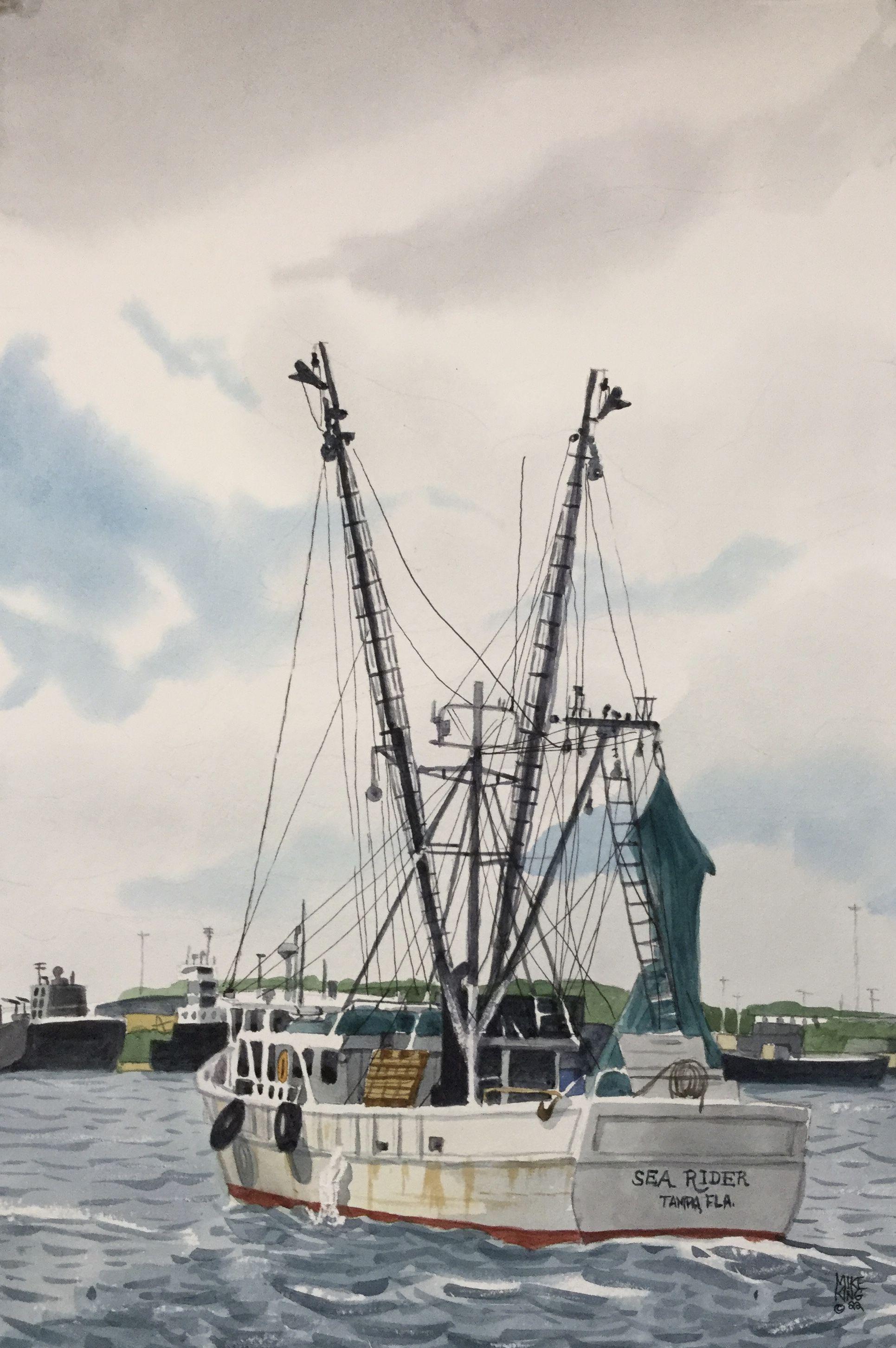 Una buona giornata di pesca, Pittura, Acquerello su carta