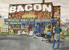 MakinâE Bacon at the Fl. State Fair, Painting, Watercolor on Paper