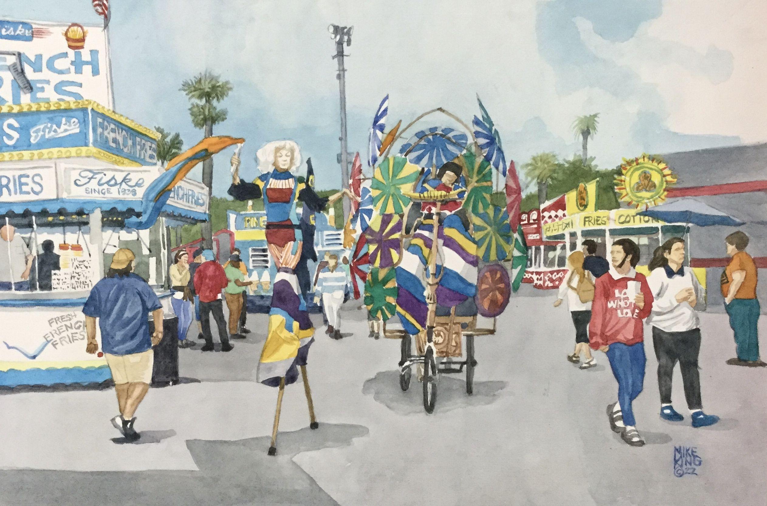 French Fries, Fl. State Fair, 2022, Painting, Watercolor on Paper