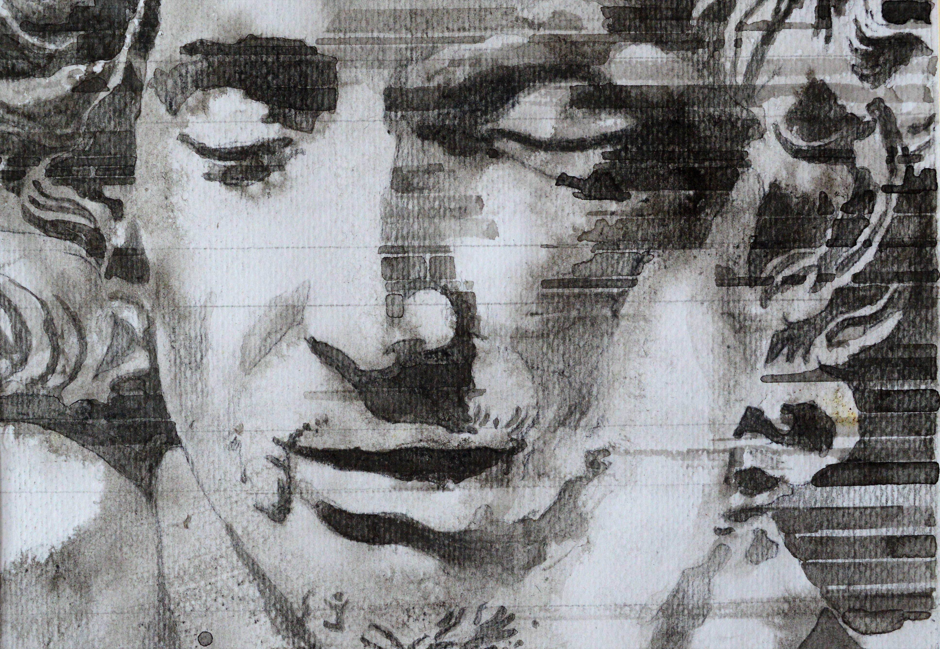 Interpretation I Jesus, Drawing, Pen & Ink on Watercolor Paper