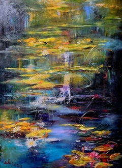Herbstherz, Zeichnung, Pastellfarben auf Leinwand