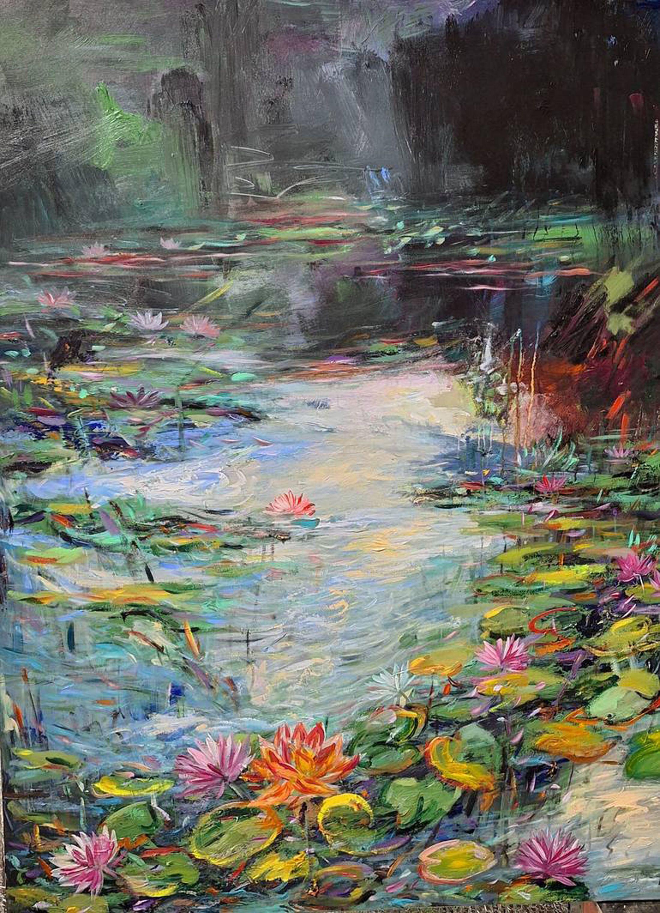 March Night scent, Zeichnung, Pastellfarben auf Leinwand – Art von LE HAI LINH