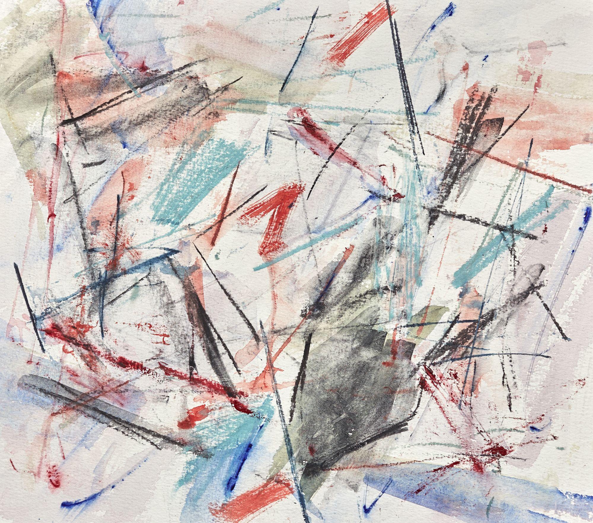 Timothy Gent Abstract Drawing – Racing, Gemälde, Aquarell auf Aquarellpapier
