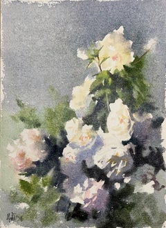 White Flower_02, Painting, Watercolor on Watercolor Paper
