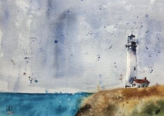 Pigeon Point Lighthouse, Painting, Watercolor on Watercolor Paper