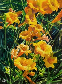 Yellow Flower 02, Painting, Watercolor on Paper
