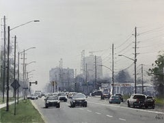 Street in Canada, Painting, Watercolor on Paper