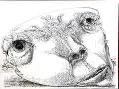 visitor, Drawing, Pen & Ink on Watercolor Paper