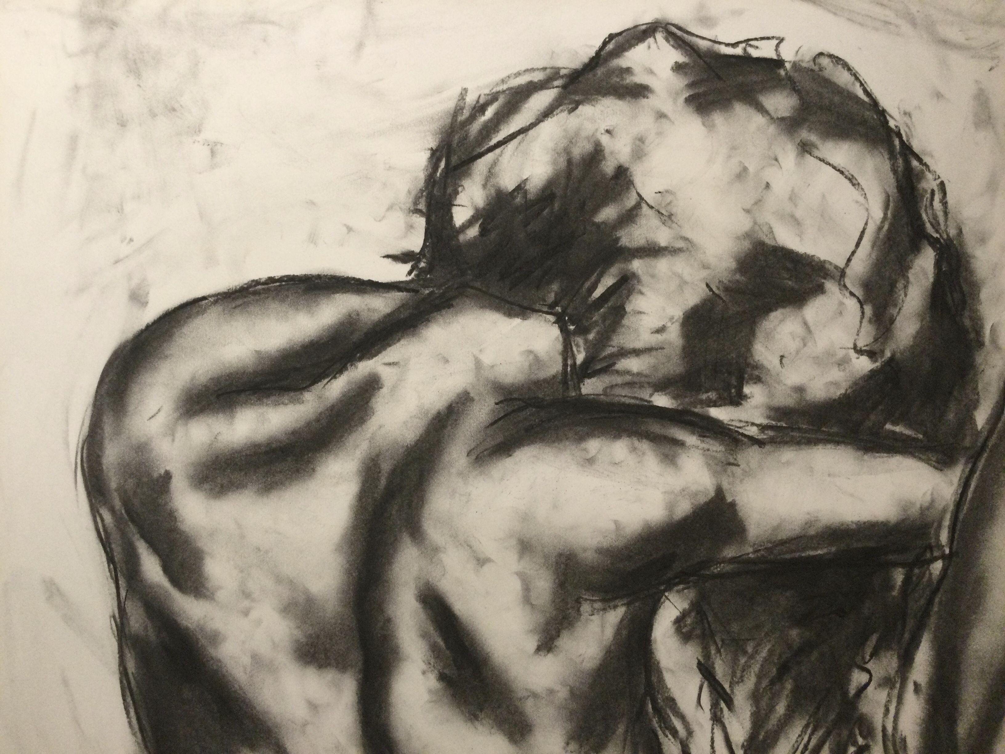 Siren's Song, Drawing, Charcoal on Paper - Impressionist Art by James Shipton