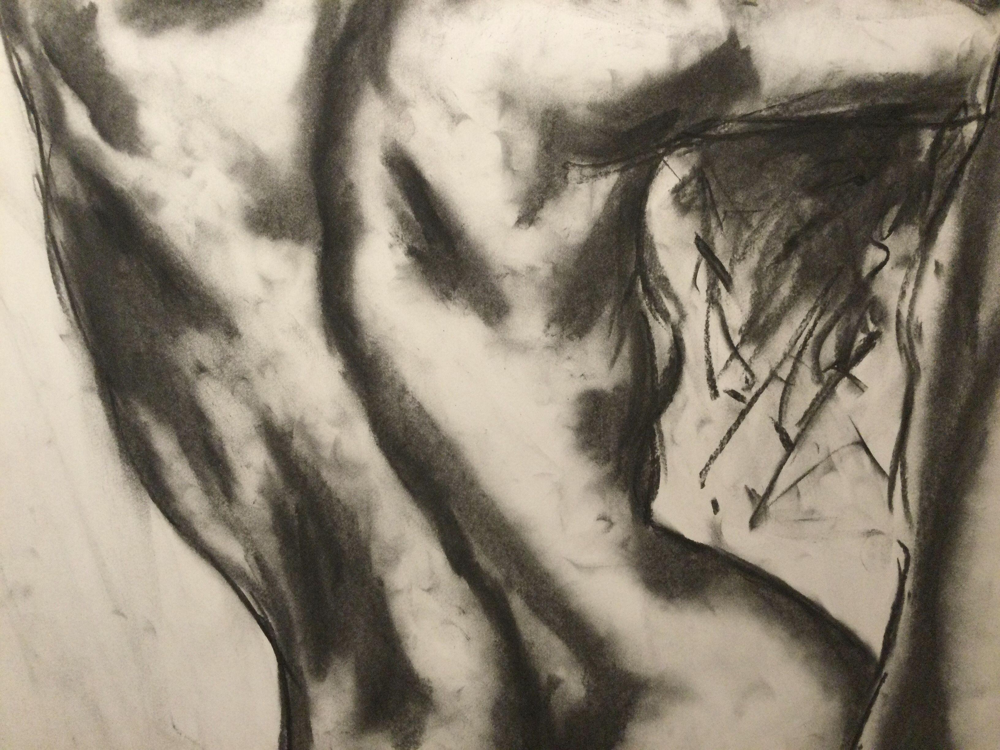 Siren's Song, Drawing, Charcoal on Paper For Sale 1