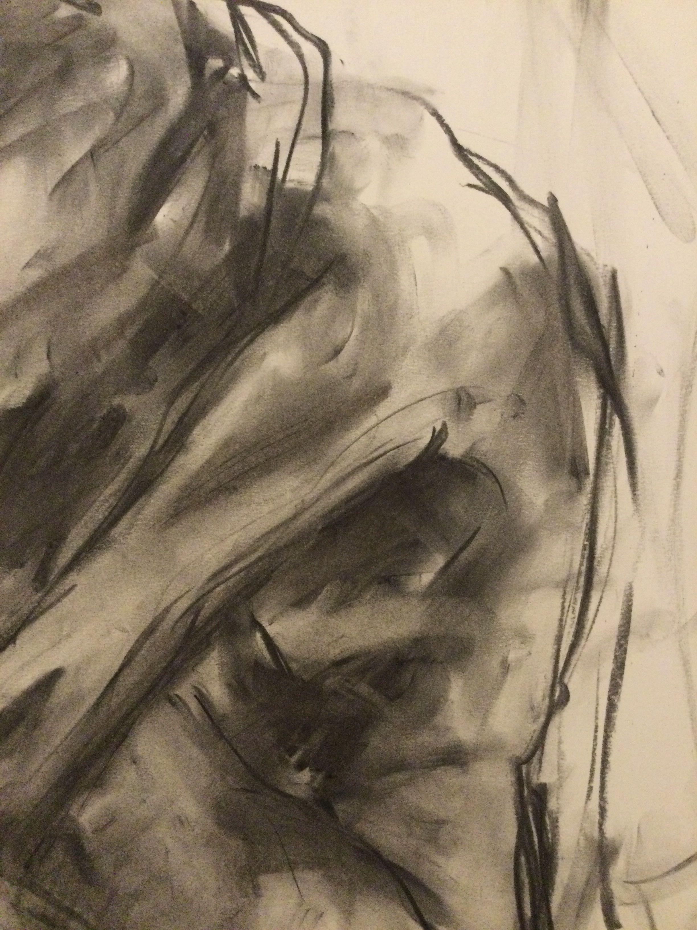 Original charcoal drawing on paper by James Shipton  My works are heavily influenced by the art work of Degas and Gustav Klimt.    My desire is to capture the beauty of the female human form, whilst portraying human isolation. I achieve this through