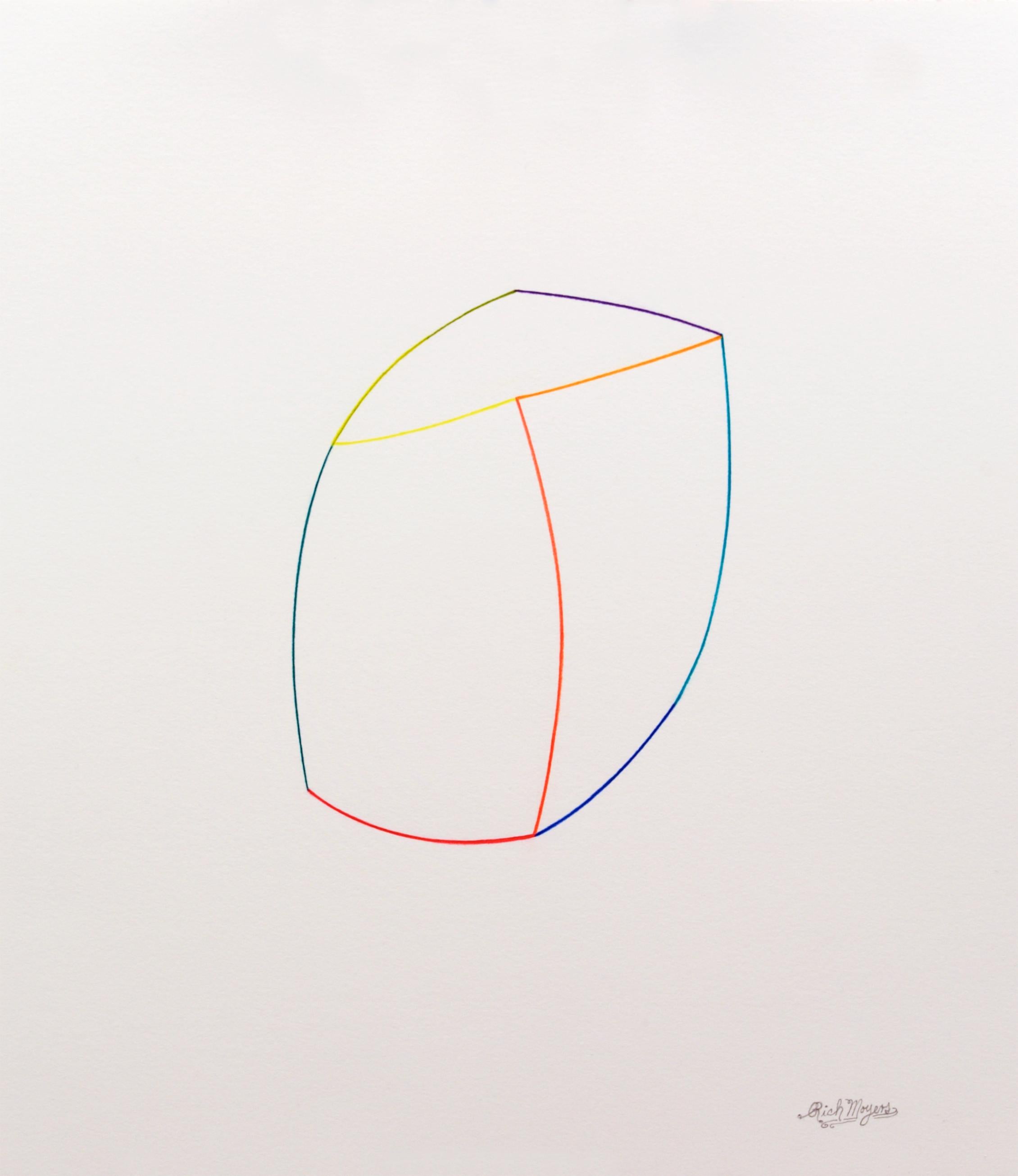 UNTITLED #2 - Modern / Minimal Line Drawing, Drawing, Pencil/Colored Pencil on W - Art by Rich Moyers