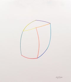 UNTITLED #2 - Modern / Minimal Line Drawing, Drawing, Pencil/Colored Pencil on W