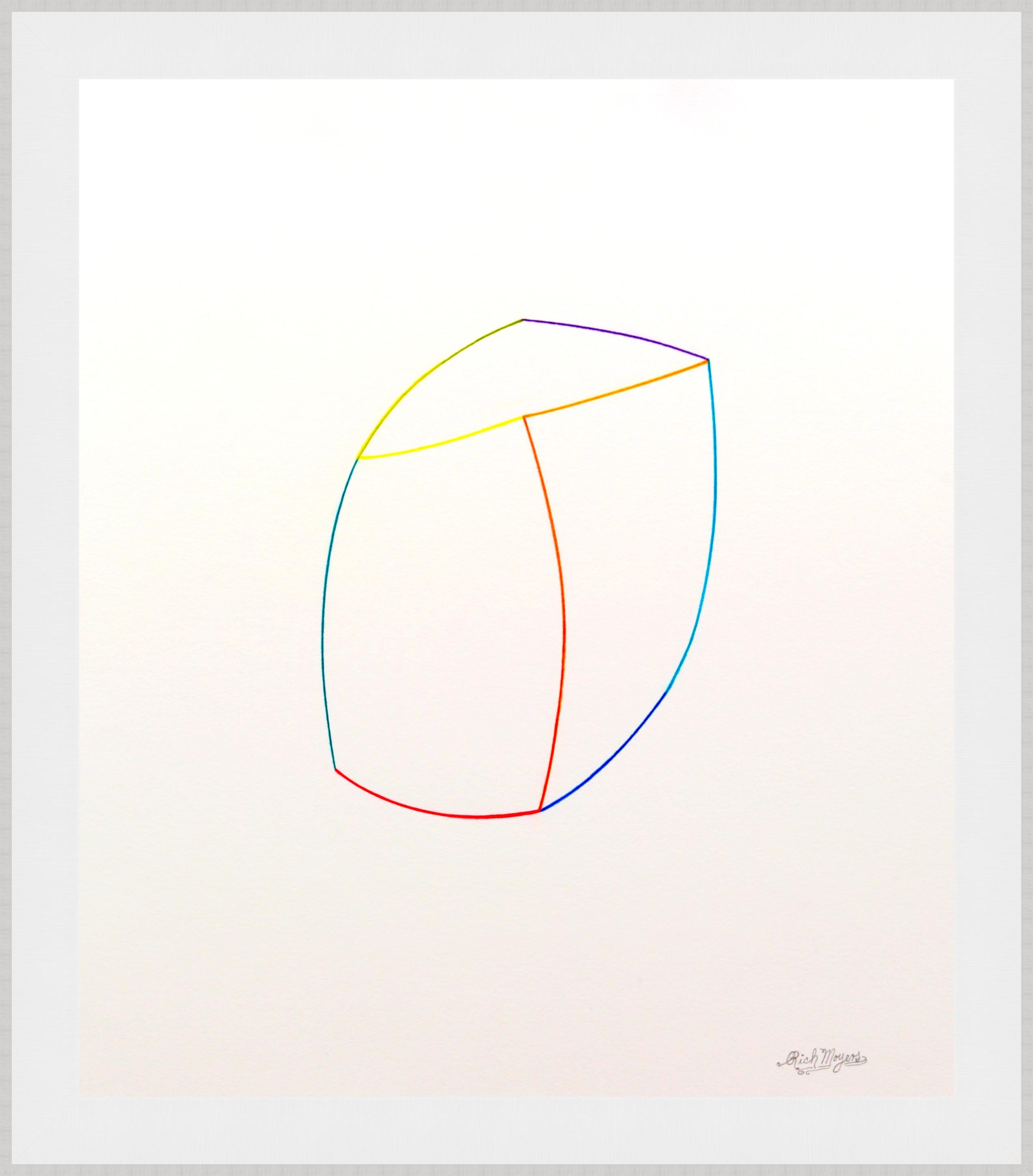 UNTITLED #2 - Modern / Minimal Line Drawing, Drawing, Pencil/Colored Pencil on W For Sale 1
