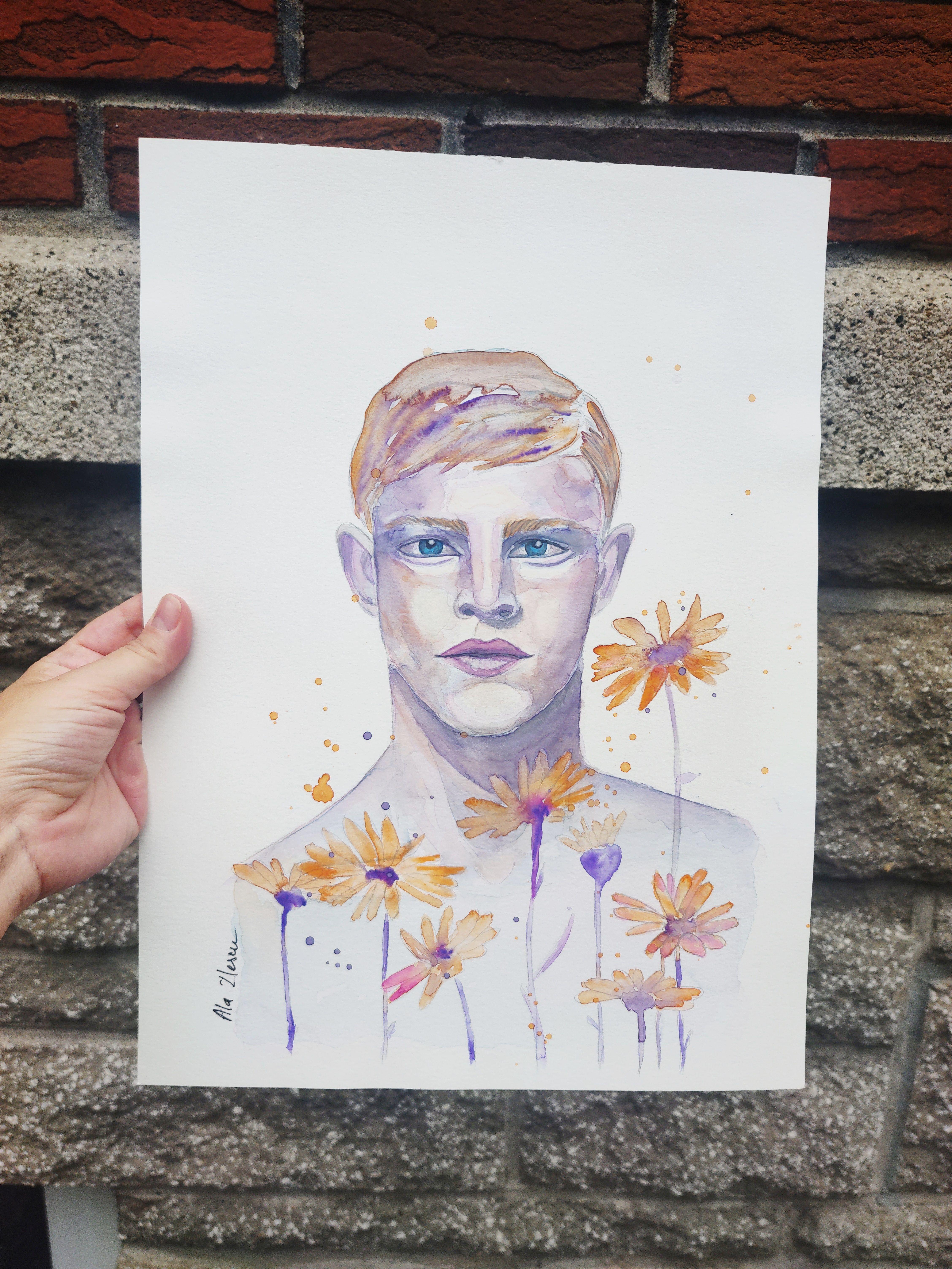 Ich habe einen geheimen Garten, Gemälde, Aquarell auf Aquarellpapier (Zeitgenössisch), Art, von Ala Ilescu