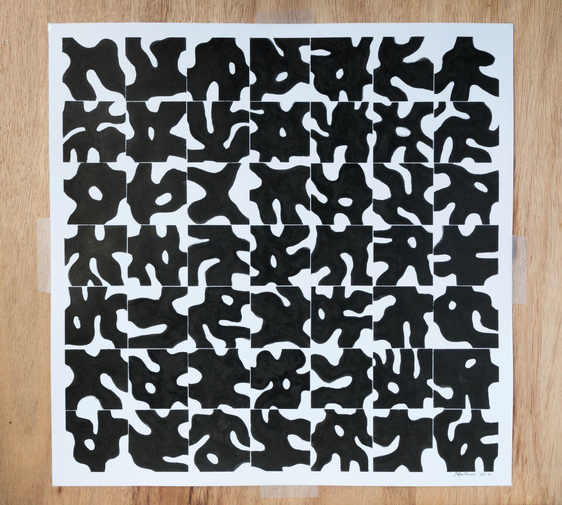 Progressive abstractions - 2, Drawing, Pen & Ink on Paper - Art by Stefan Fierros