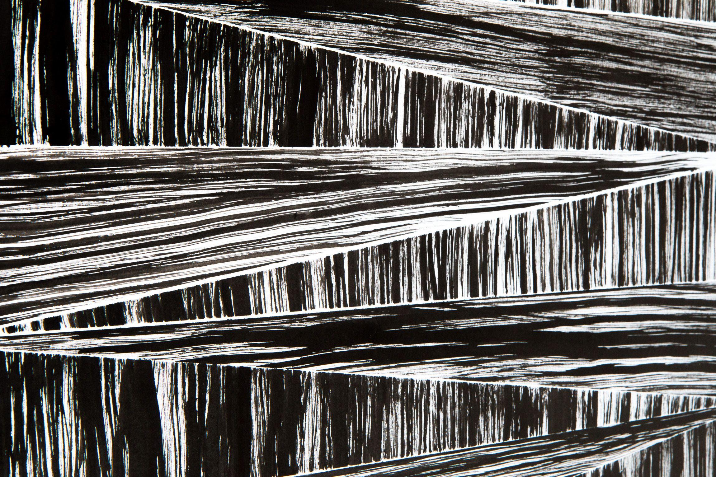 abstractions progressistes - 3, dessin, stylo et encre sur papier - Art de Stefan Fierros