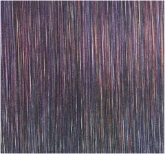 Peinture verticale violette, dessin au crayon/crayon coloré sur papier aquarelle